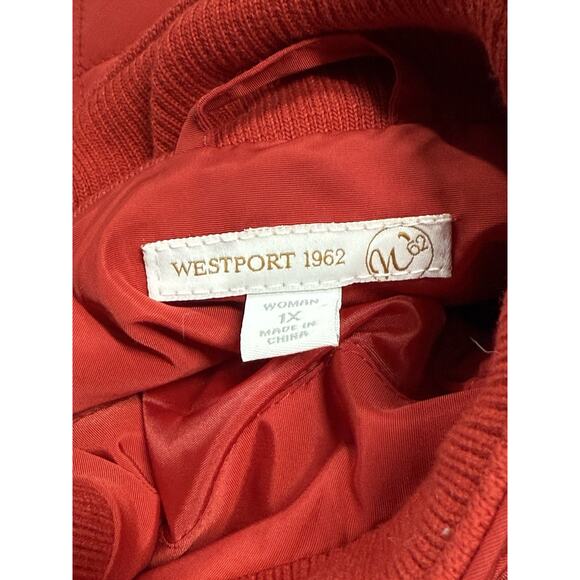 Westport Quilted Vest 1X Red Zipper Front Mock Neck - Picture 7 of 7